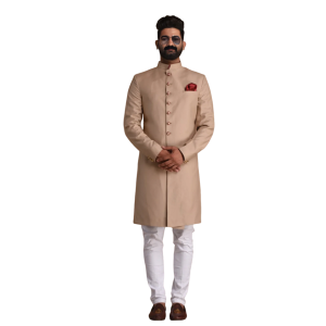 Premium Handmade Fawn Royal Achkan - Heritage Luxury | Jaipurio